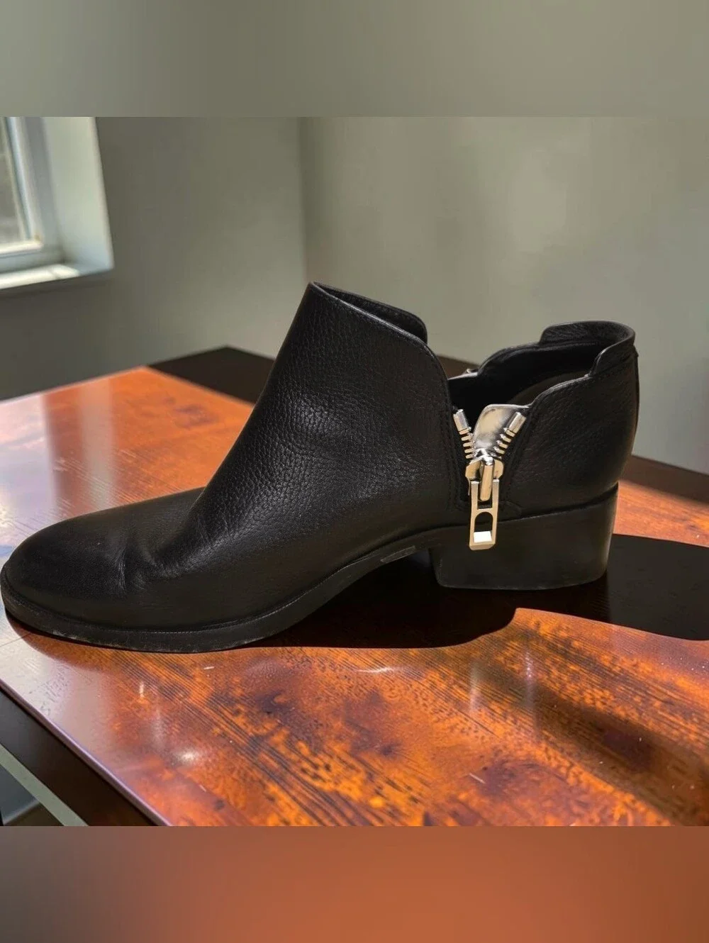 3.1 Phillip Lim Black Leather Short Ankle Booties Size 37.5 / US 7